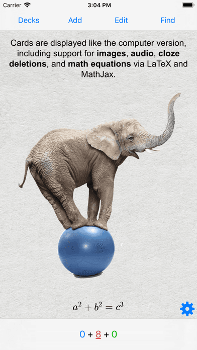 AnkiMobile flashcard review screen with images and equations