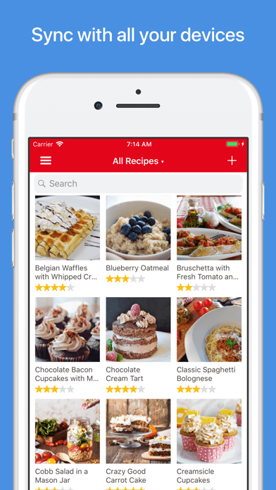 Paprika screenshot showing recipe organization and device sync