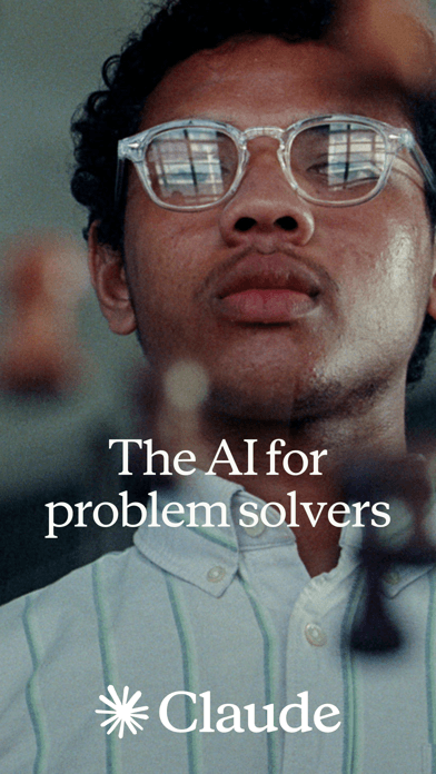 Claude screenshot with the headline The AI for problem solvers